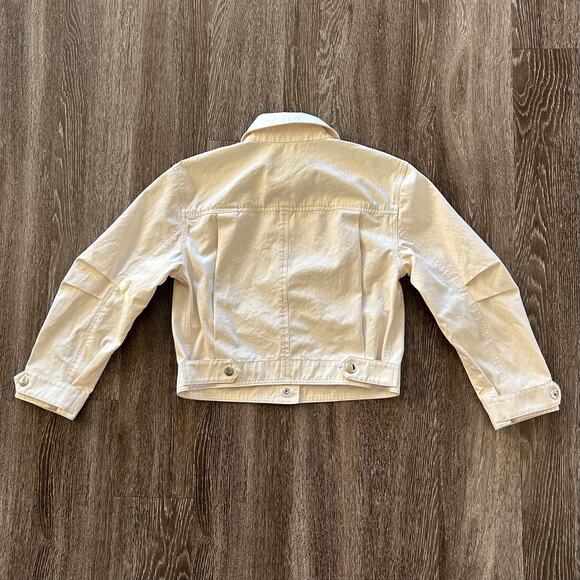 EUC AYR The Very Thing Neutral White Italian Cotton Canvas Cropped Jacket Sz XS - Picture 8 of 16